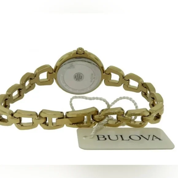 ***SOLD*** Bulova Mother of Pearl Dial Gold Tone Steel Ladies Watch - Picture 9 of 11